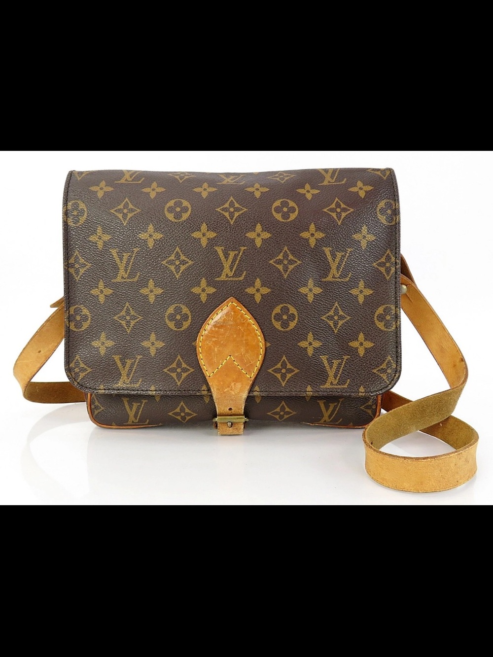 Louis Vuitton Monogram Crossbody Bag in Brown and Tan Leather
